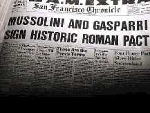 Mussolini and Gasparri sign historic Roman pact